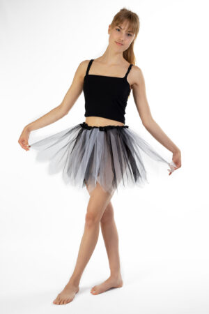 Zwart Wit Tutu Rokje Zombie Petticoat Halloween Tule Rok Kinderen Volwassenen 2