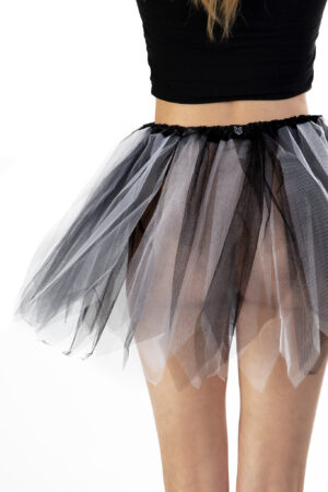 Zwart Wit Tutu Rokje Zombie Petticoat Halloween Tule Rok Kinderen Volwassenen 6