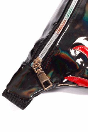 Zwart heuptasje fanny pack rode vlammen 3