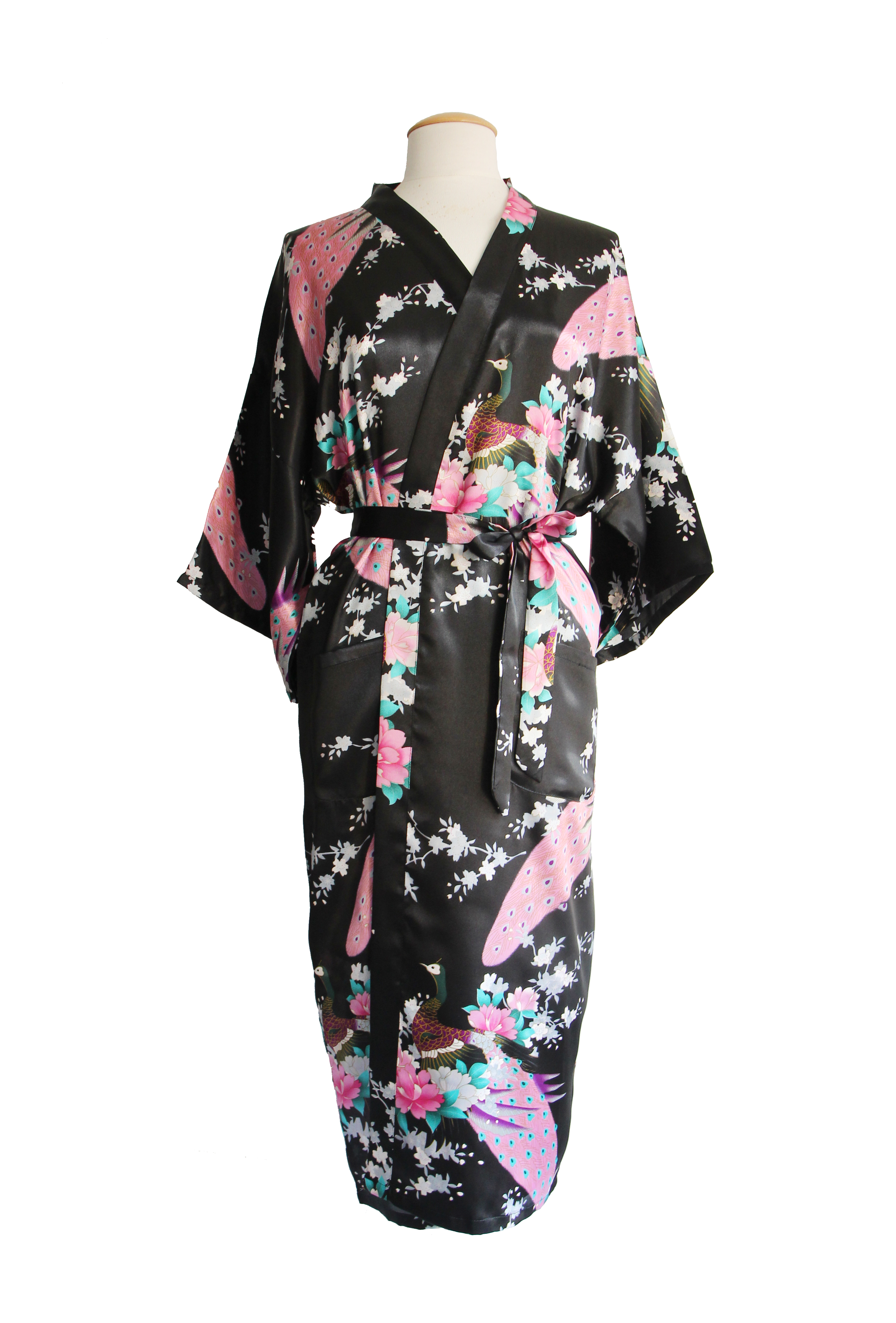 Rechtmatig nauwkeurig wetgeving Zwarte kimono satijn Japanse satijnen badjas kamerjas geisha ochtendjas  yukata kopen?
