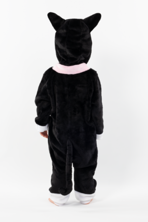 Zwarte Kat Onesie Kind Poes Kinder Kostuum Pak Dierenpak Zwart Pyjama 3