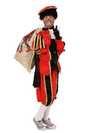 Pietenpak Rood Zwarte Piet Kostuum Pak Met Gratis Pietenschmink