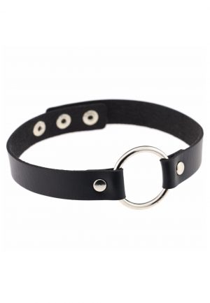 Zwarte choker ring halsband ketting