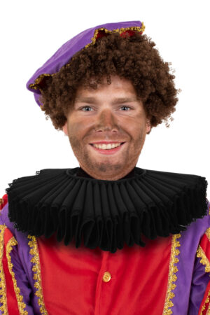 Zwarte Piet kraag zwart satijn pietenkraag