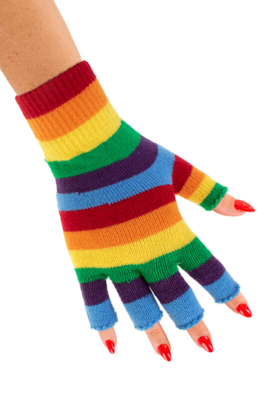 Vingerloze handschoenen regenboog
